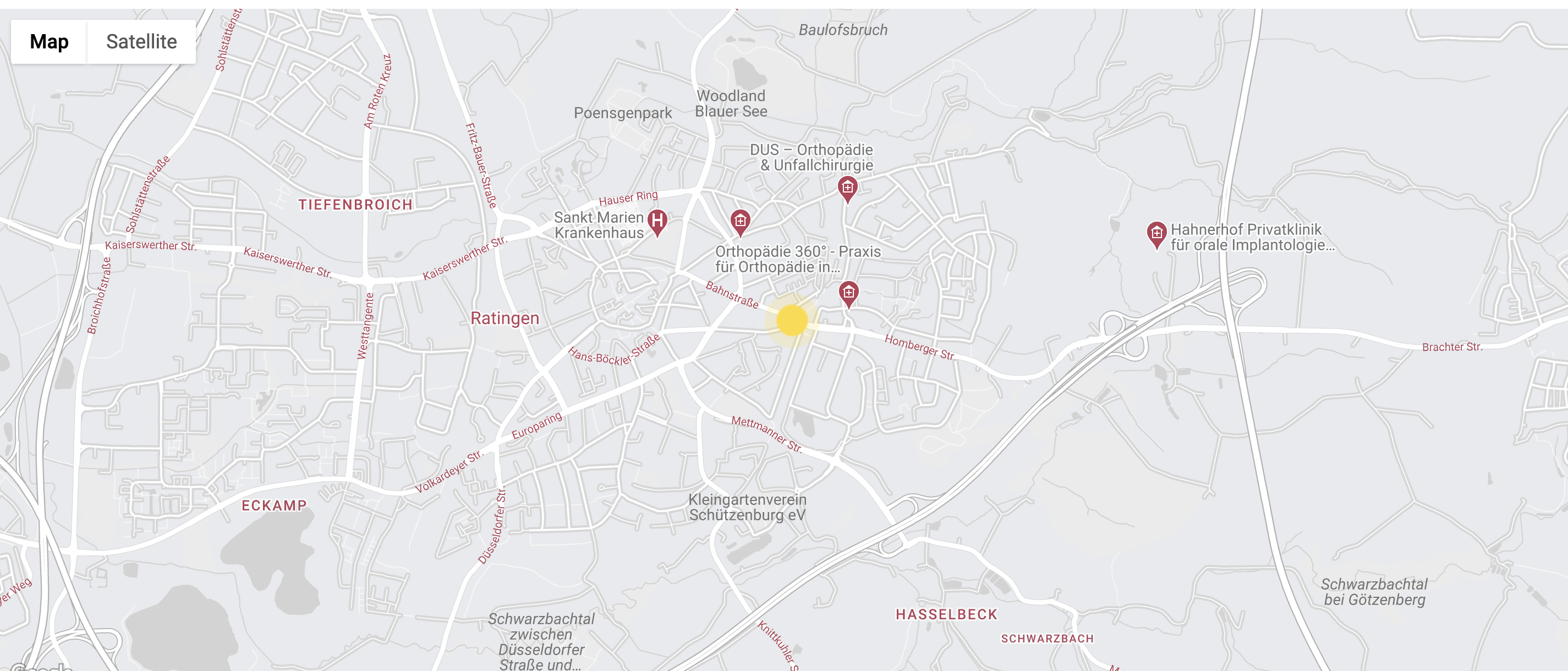 Kartenansicht vom Trio Ratingen